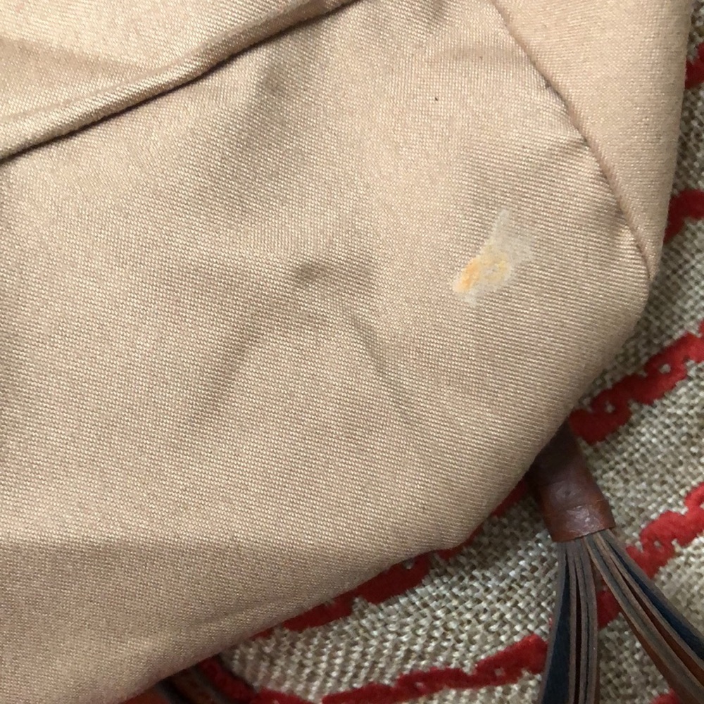Lucky Brand Kendal Orange and Tan Boho Linen Blend Backpack Style Bag - Picture 7 of 10